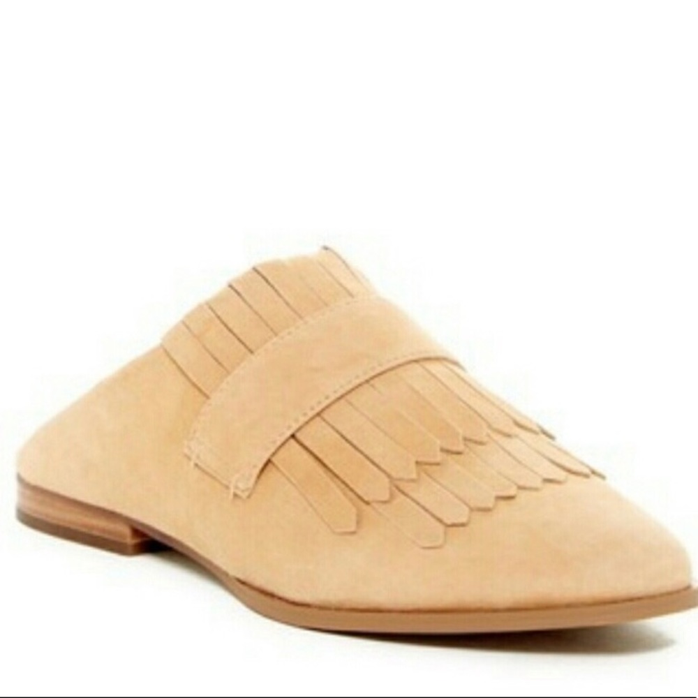 SOLD NWOT Steve Madden Tan Suede Fringe Mules